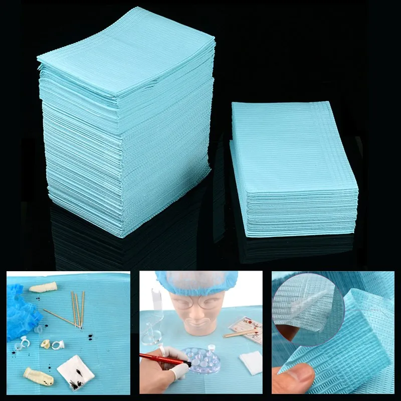 125Pcs Disposable Tattoo Clean Pad Waterproof Medical Paper Tablecloths Mat Double Layer Sheets Accessories 45x33cm 2019 | Красота и