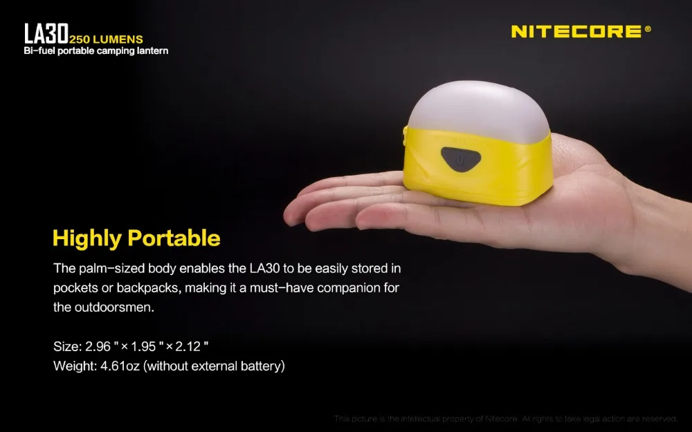 NITECORE LA30 250 люмен 2* AA литий-ионная аккумуляторная батарея, двухтопливный портативный фонарь для кемпинга, для использования на природе/в кемпинге, в режиме CRI