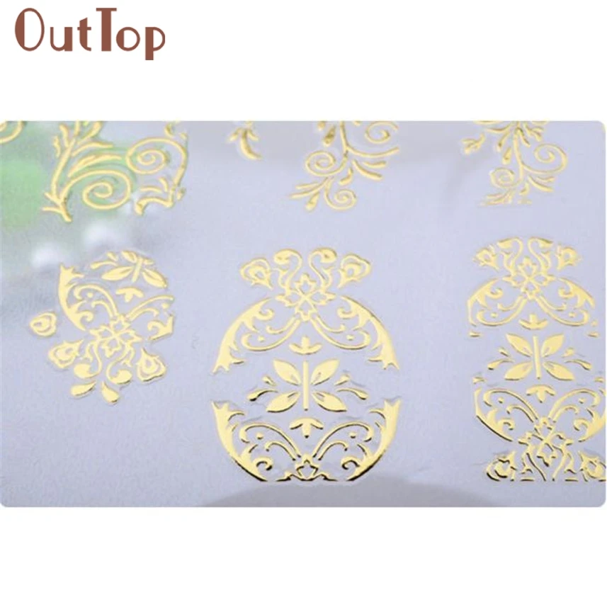 OutTop DIY Инструменты для украшения 108 шт 3D серебро/золото наклейки дизайна ногтей
