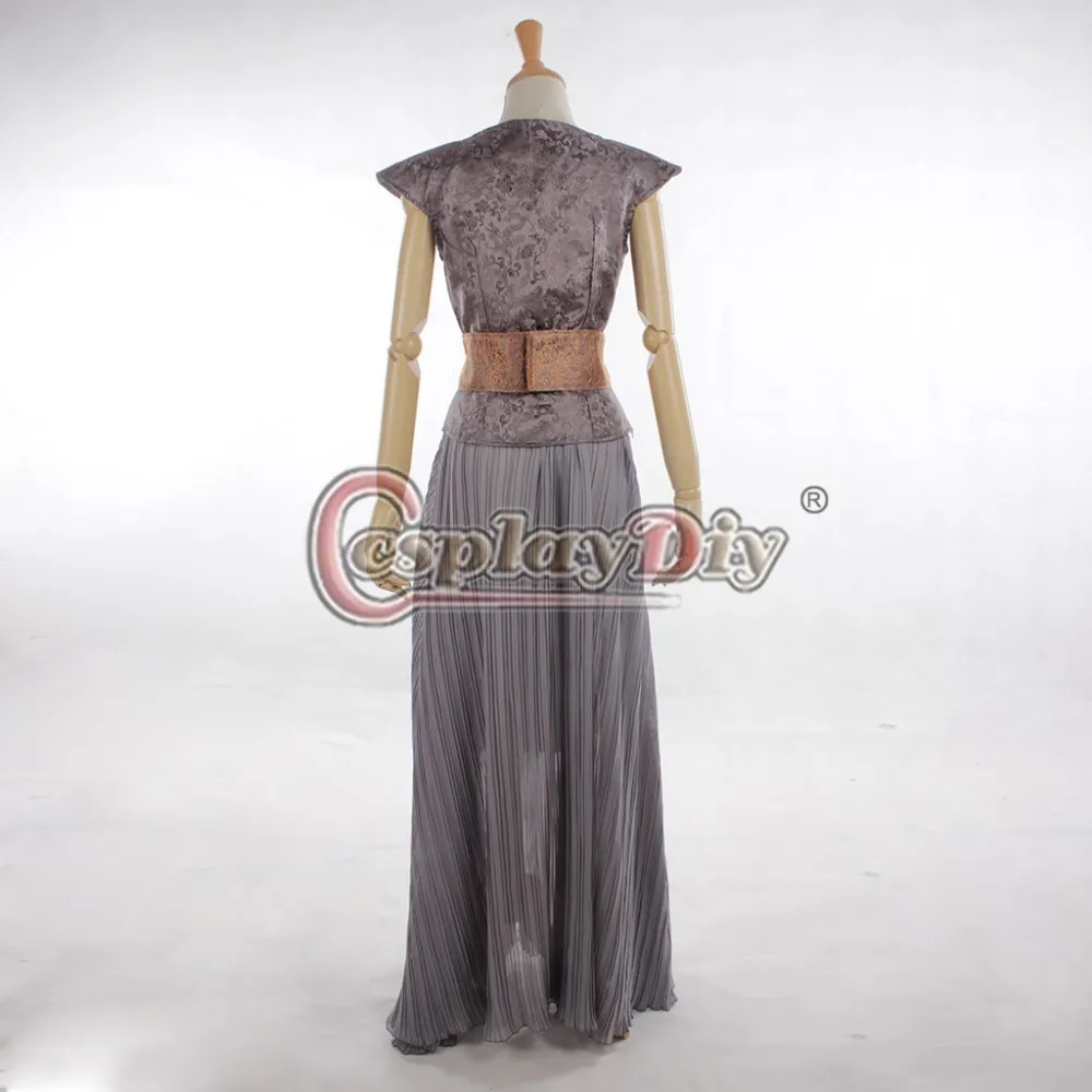 Cosplaydiy Игра Престолов Дейенерис Таргариен светло голубое и серое платье для