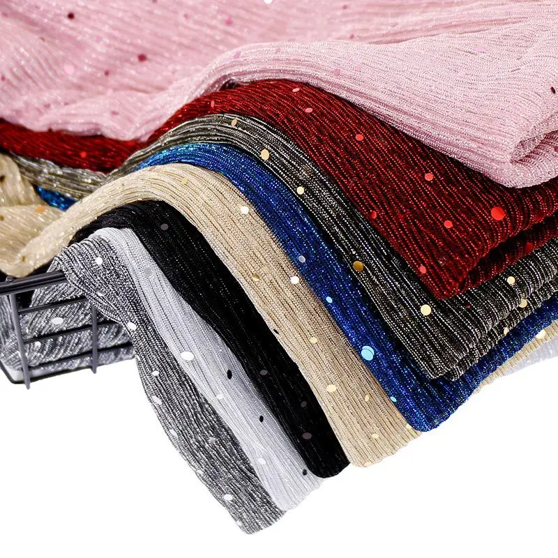 Женский Блестящий шарф с люрексом летний однотонный из пашмины 180x80 см| |