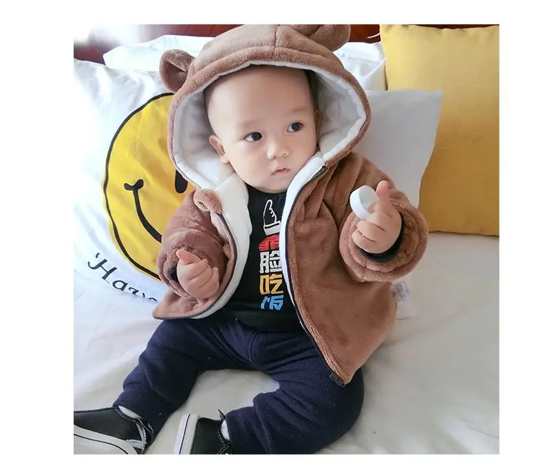 Милая и утепленная велюровая куртка с подкладкой для маленьких девочек 1|Зимняя