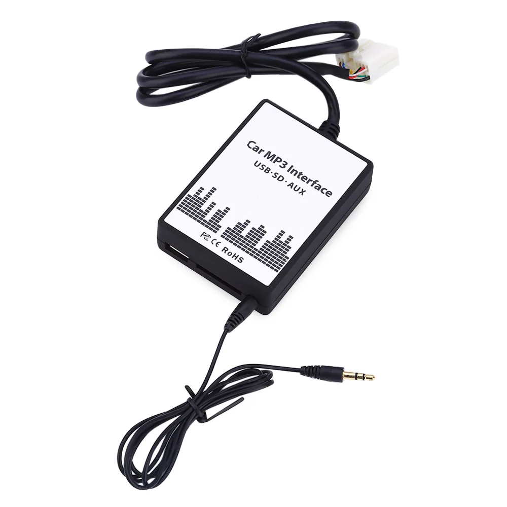 Автомобильный адаптер AUX 3 5 мм автомобильный интерфейс MP3 DC 12 В USB SD Дата кабель
