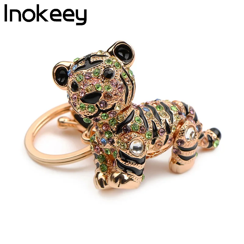 Inokeey стразы из сплава с эмалью женский и мужской металлический брелок