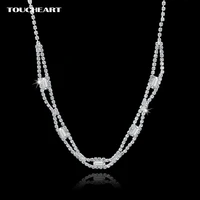 toucheart long rhinestone necklaces for women trendy silver color chain necklace accessories ethnic jewelry gifts sne150800