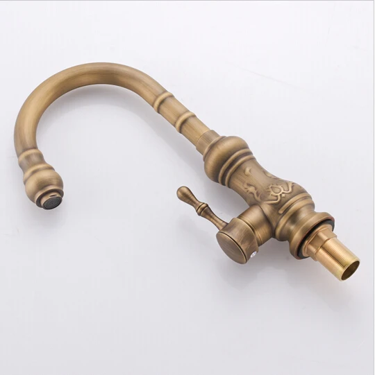

New Arrival Antique brass kitchen faucet bronze finish,water tap kitchen Swivel Spout Vanity Sink Faucet Mixer Tap Single Handle
