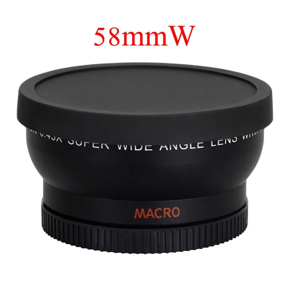 Широкоугольный и макрообъектив 58 мм 0.45X HD для Canon EOS 1100D 700D 1200D 600D 550D Rebel T5i T4i T3i T2i 18-55 |