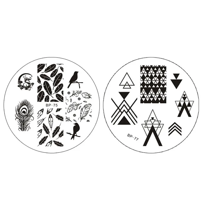 Pattern6 2 шт./компл. BORN красивый, Круглый штамповочная пластина мечта перо сердце Птицы Маникюр пластина с изображениями для нейл-арта - Цвет: Pattern6