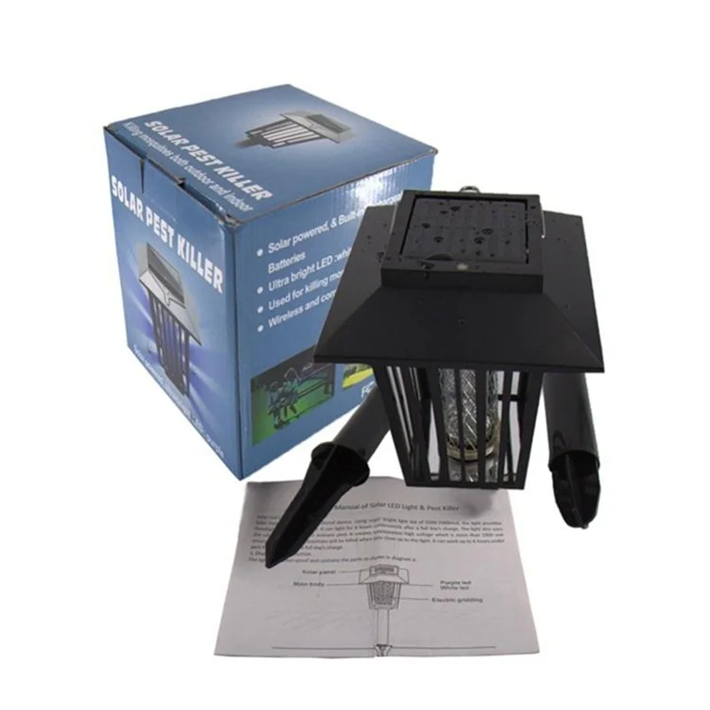 Солнечный садовый светильник против комаров насекомых вредителей мухобойка