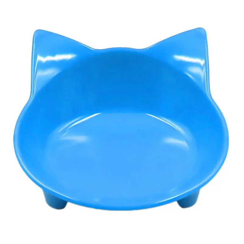 Blue Автомобильная чаша, 8 цветов, кошачья форма, посуда для домашних питомцев, миска для домашних питомцев, кормушка для кошек и собак, посуда для маленьких собак, миска для воды, аксессуары для домашних животных - Цвет: Blue