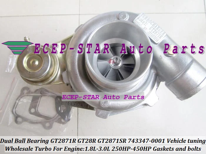 GT2871R GT28R GT2871SR 743347 0001 турбокомпрессор с двумя шарикоподшипниками для тюнинга