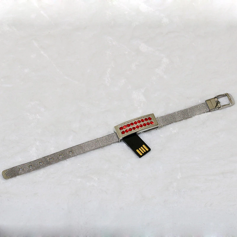 Металлический USB флеш-накопитель в виде браслета с кристаллами 8 ГБ 16 32 |