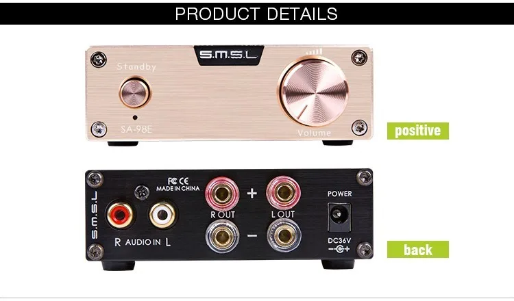 Высокое качество SMSL SA-98E 160 Вт Супер мощность класса D высокого класса супер HIFI аудио цифровой усилитель мощности AMP TDA7498E ядро