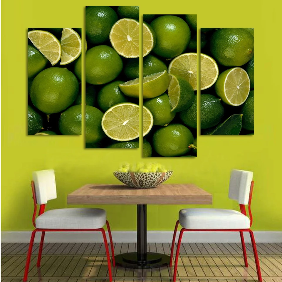 4 rectangle free shipping in some areas home decor canvas painting Art lime watch digital pictures (frameless) CF018 | Дом и сад