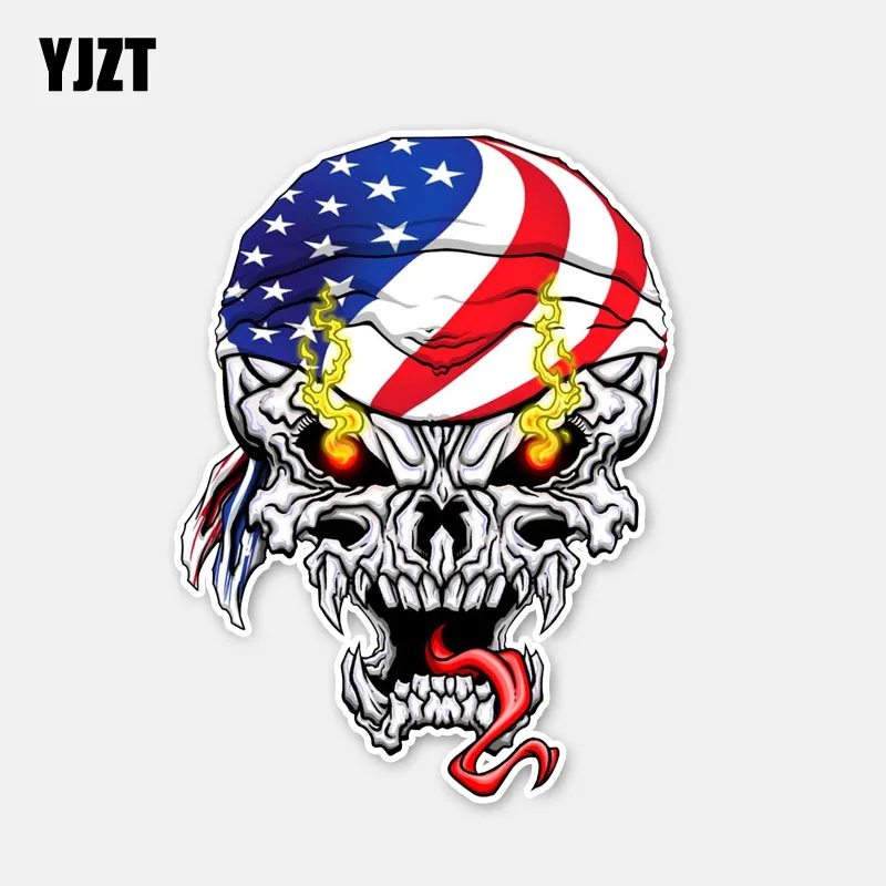 

YJZT 10 см * 13,5 см персональный Флаг черепа американская Наклейка мотоцикл велосипед наклейка стикер автомобиля 6-2938