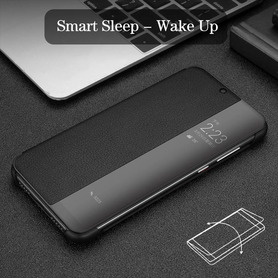 Умный флип-чехол для huawei P20 Pro, чехол для huawei P20, Роскошный чехол из натуральной кожи, Официальный чехол Huwei P20 P20pro, чехлы