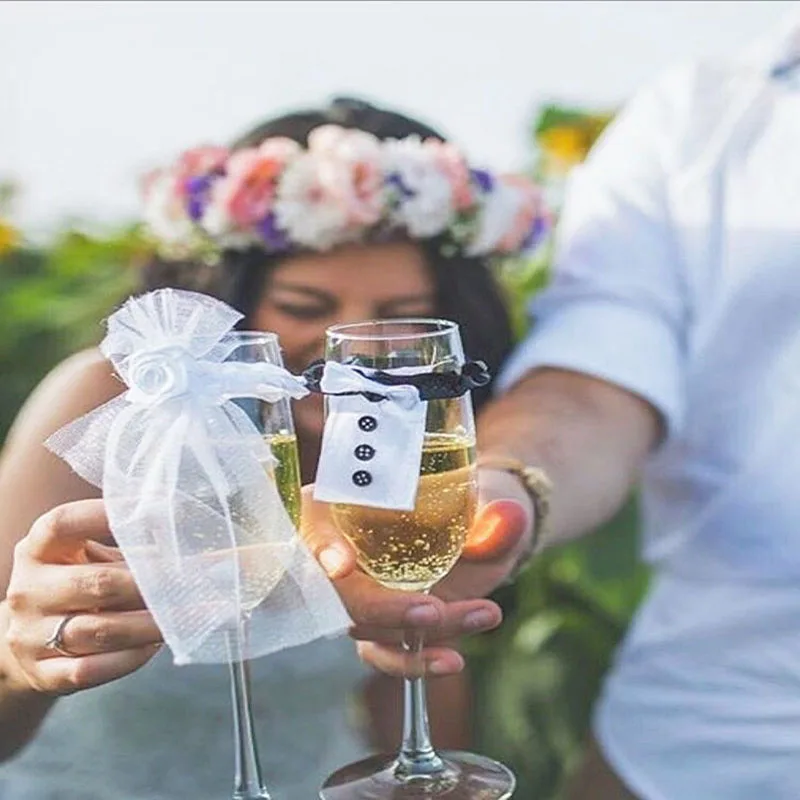 Пользовательские двойной обручальное Стекло Чашки модные бокалы для