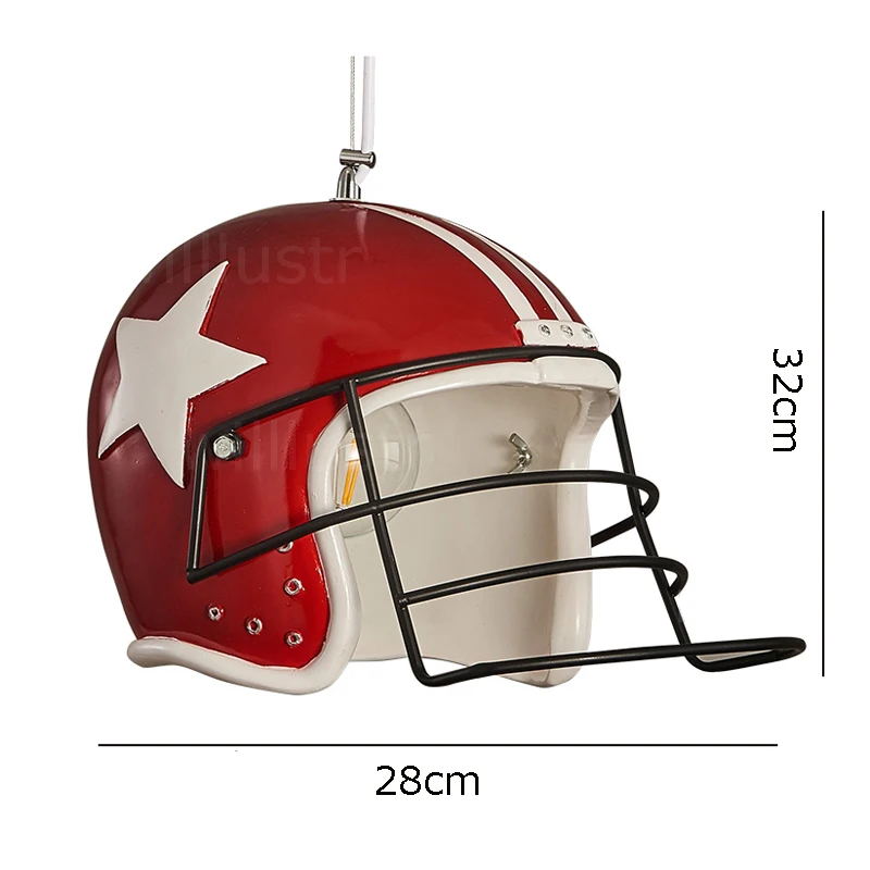 Современный подвесной светильник для шлема, подвесной светильник для футбольного шлема, светильник из смолы, столовая, ресторан, отель, лофт, витрина