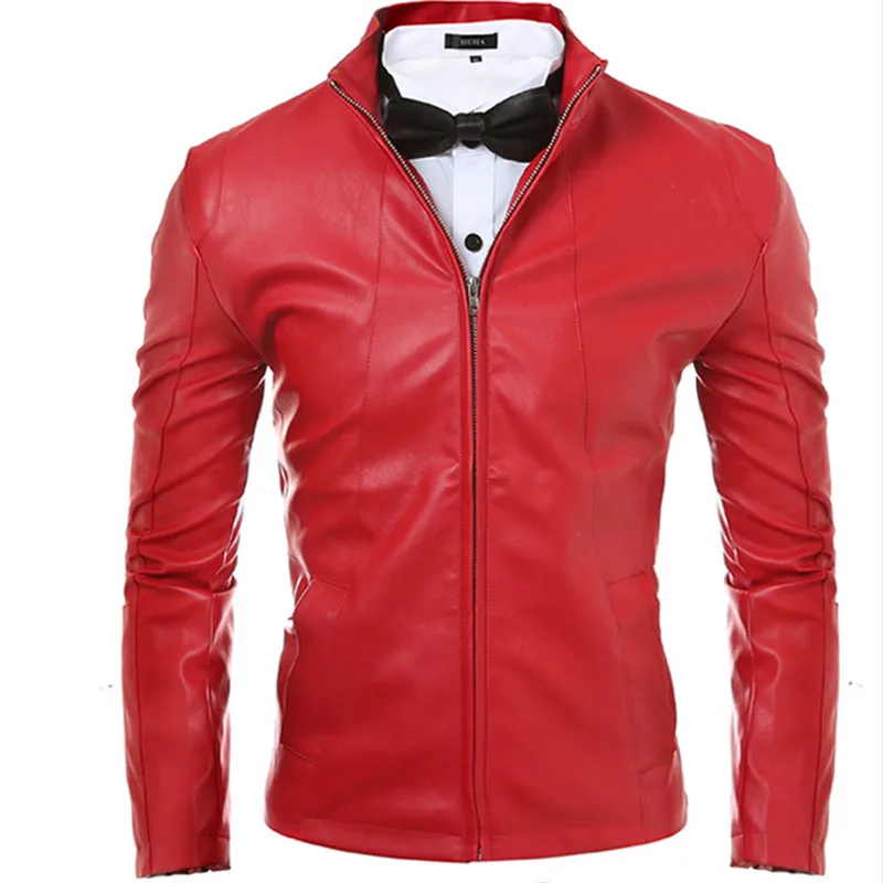 Мужская куртка из искусственной кожи пальто фирменный дизайн приталенные Модное