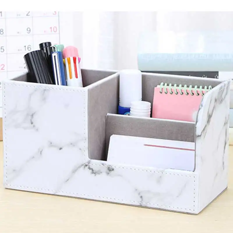 Новый Улучшенный 1 шт. Многофункциональный PU настольный органайзер канцелярская