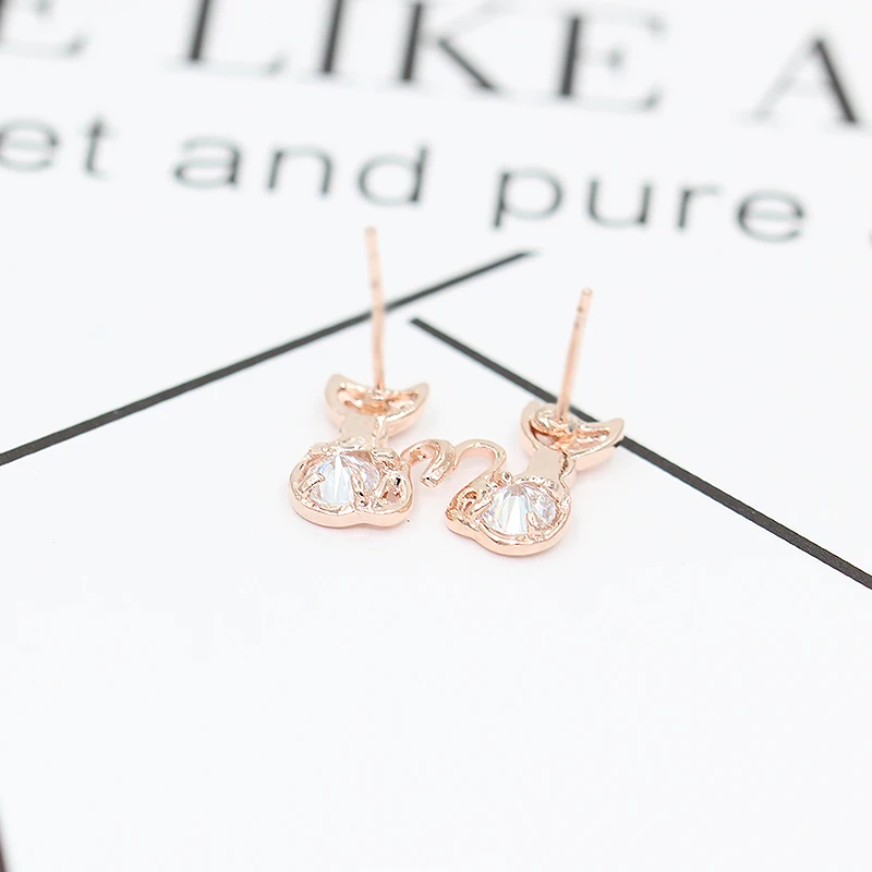 Золото блестящие милые лиса кошка новый Дизайн женские Модные Jewelry со стразами