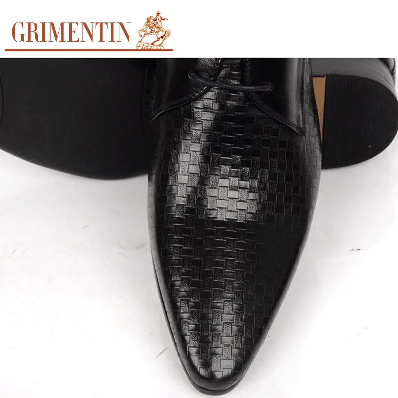 GRIMENTIN мода итальянский бренд мужчины платье обувь из натуральной кожи черный