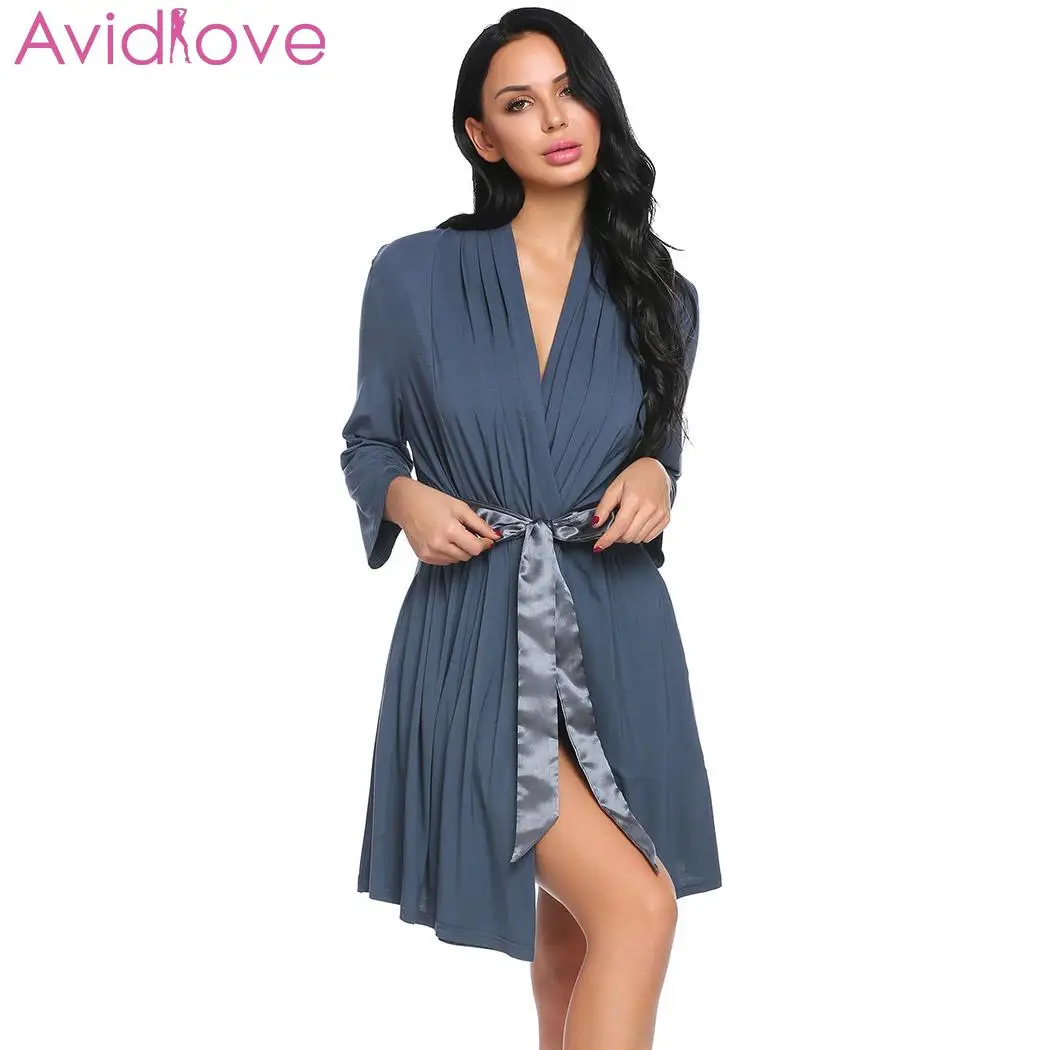 Avidlove Повседневная Женская удобная одежда для сна с обычным передним поясом