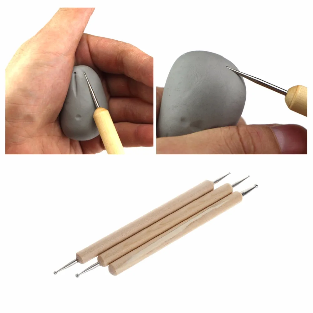 3 шт. шариковый Стилус из нержавеющей стали для тиснения узоров набор