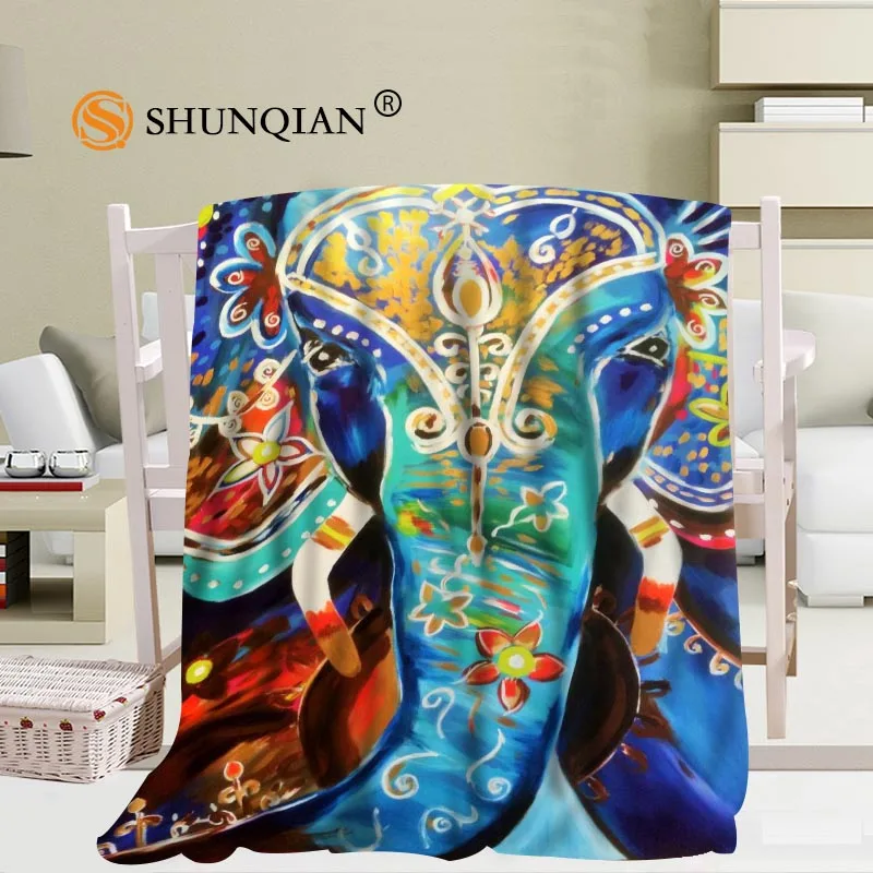 

Custom Blanket Art Colourful ELEPHANT Soft Blanket DIY Your Picture Decoration Bedroom Size 58x80Inch,50X60Inch,40X50Inch