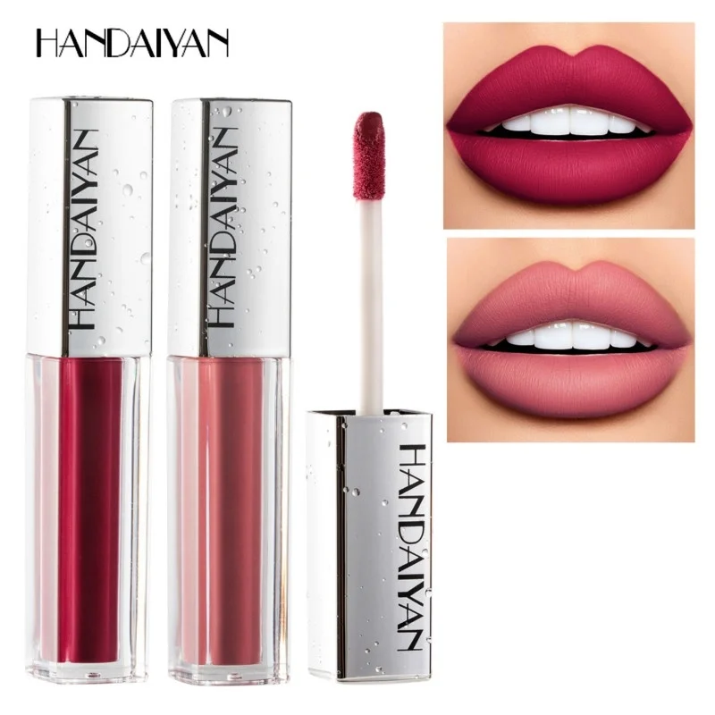 HANDAIYAN Cream Lipgloss Tattoo Lips Makeup Moisturizer Long Lasting Lip Gloss Velvet Matte Liquid Lipstick Waterproof Lip Tint
