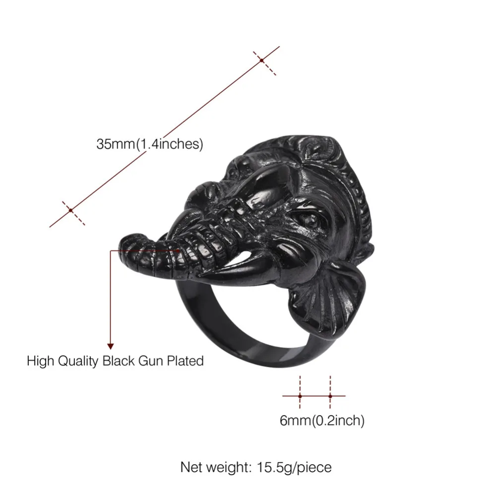 Kpop кольца со слонами этнические Винтажные Ювелирные изделия золотого цвета из