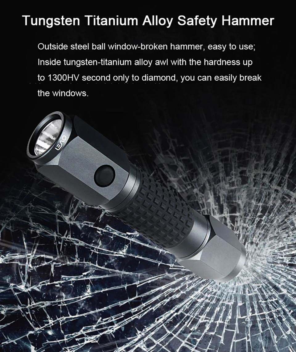 Xiaomi LEAO CREE графический планшет XP-E2 Мощный светодиодный вспышка светильник автомобильный молоток безопасности Водонепроницаемый вспышка для подводного погружения и светильник