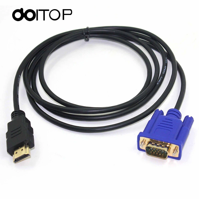 Адаптер DOITOP HDTV Male VGA HD 15 15Pin адаптер кабель 6FT 1 8 m 1080P To Аудио конвертер