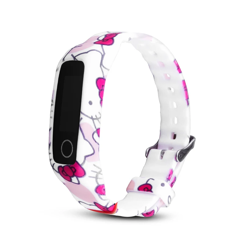 Hello Kitty Для huawei honor band 4 5 ремешок мягкий силиконовый браслет все включено Камуфляжный защитный рукав honor band 4 сменный ремешок - Цвет: Hello Kitty