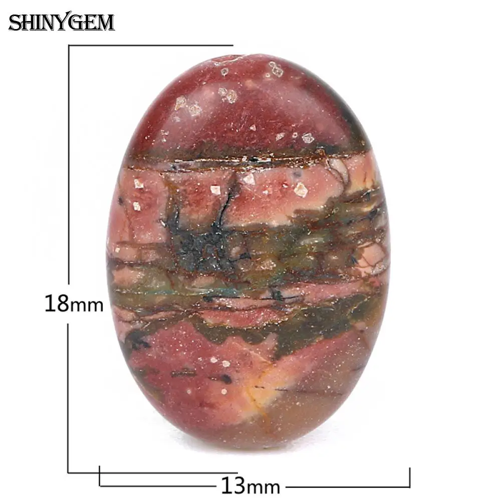 ShinyGem 13*18 мм Овальный сосновый красный камень деревянный узор Коричневый Красный