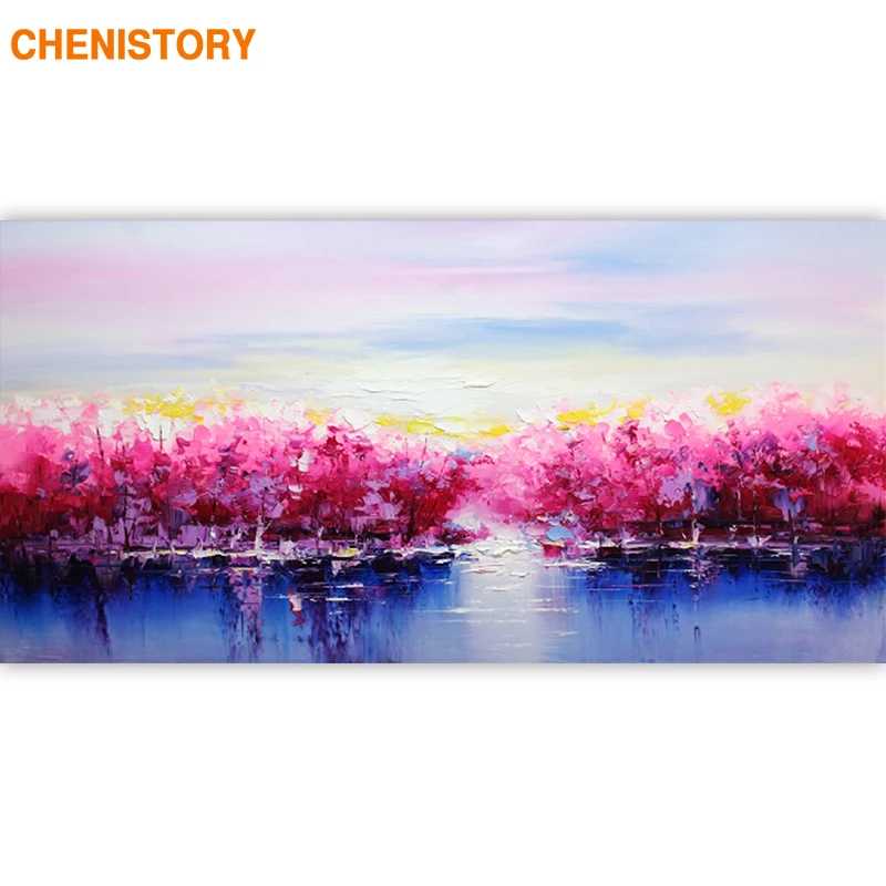 

CHENISTORY 60x120cm Red Trees DIY Painting By Numbers Large Size Abstract Modern Wall Art Picture Calligraphy Painting For Home