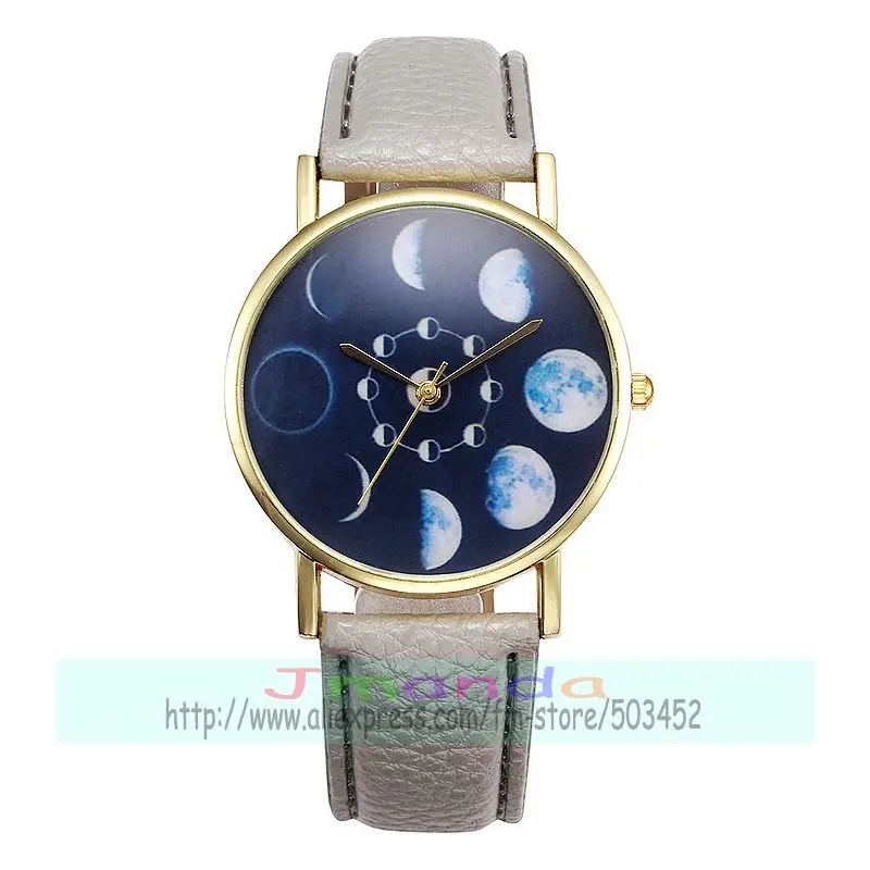 Часы наручные шт./лот 100 с кожаным циферблатом и Вселенной кварцевые повседневные