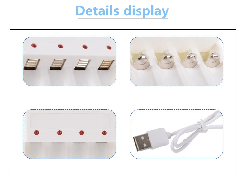 Универсальный перезаряжаемый аккумулятор адаптер быстрой зарядки USB 4 слота