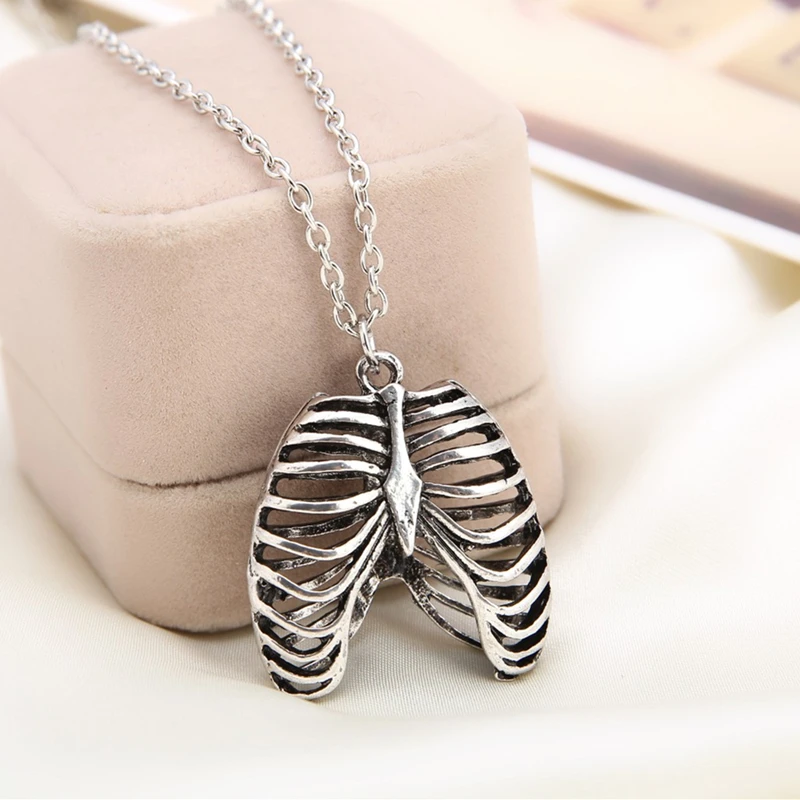 _ Человеческая клетка в рубчик тела грудной клетки ожерелье с подвеской виде