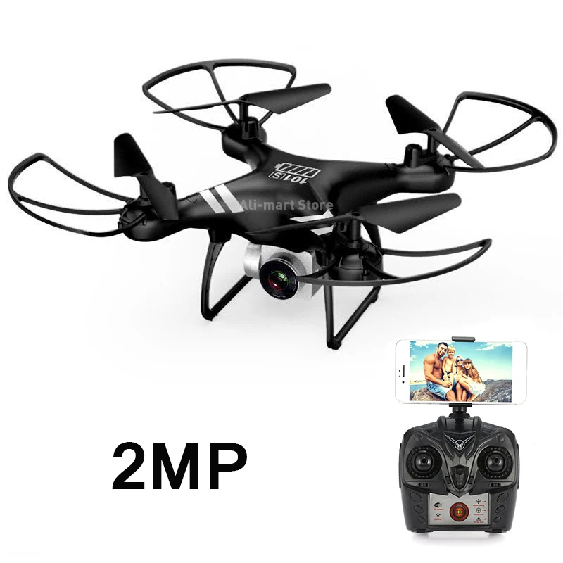 Black 2MP camera KY101S Радиоуправляемый Дрон с камерой HD Wifi FPV удержание высоты один ключ возврат посадка без головы RC Квадрокоптер Дрон долгое время полета - Цвет: Black 2MP camera