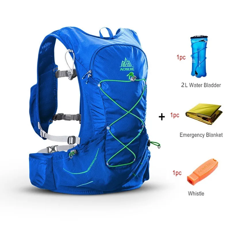 Blue Bag 2L Bladder AONIJIE C930 15L Открытый легкий гидратационный Рюкзак Сумка 2L водный Пузырь для пеших прогулок бег марафон гонки - Цвет: Blue Bag 2L Bladder