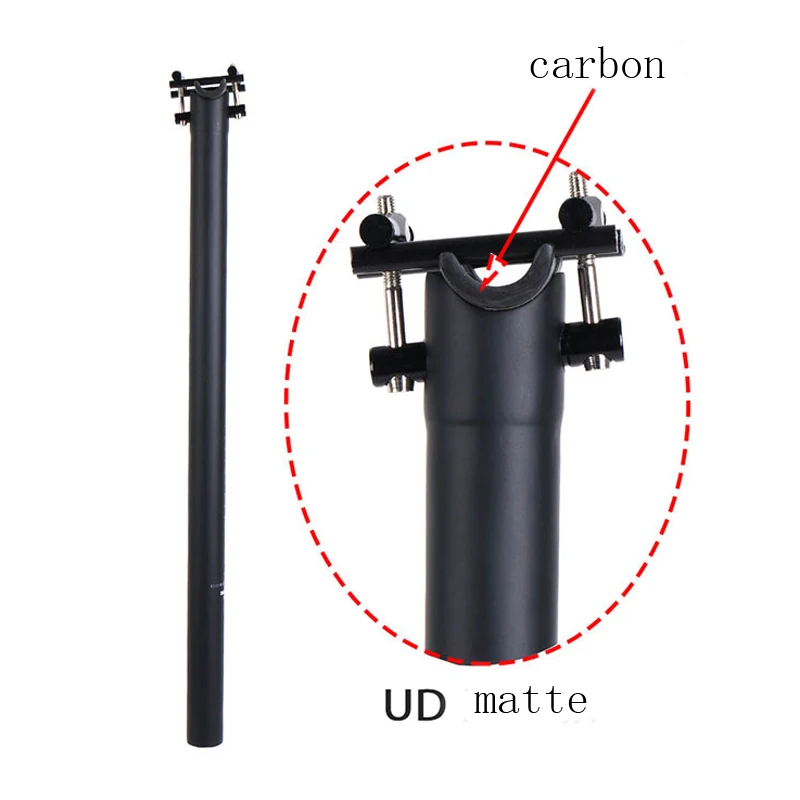 Полная карбоновая велосипедная седельная труба с отклонением 0 мм, складная штанга сиденья для велосипеда MTB, детали для велосипедного сиденья, штырь 31.8 33.9 34.9 580 мм.