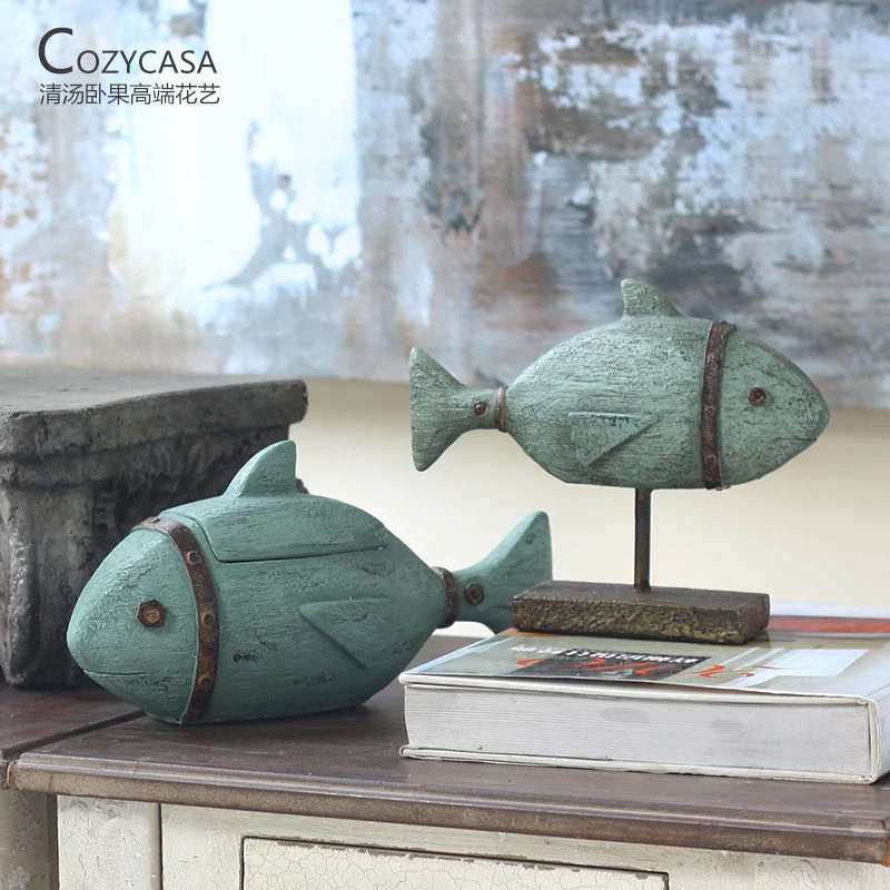 Американский Сельский Средиземноморский смолы blue fish Творческих ремесел Новые