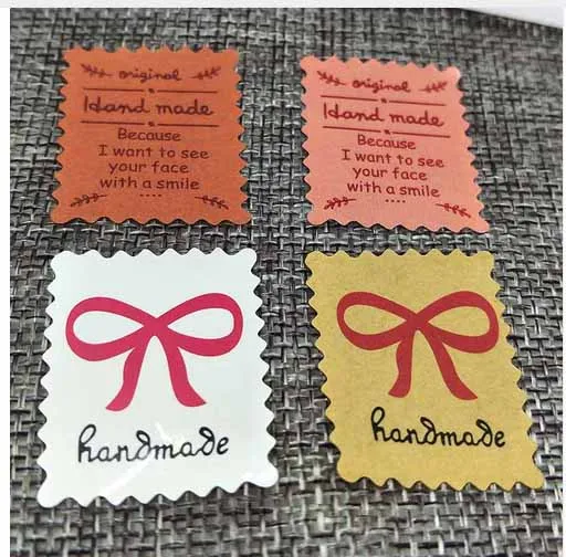100 шт. штампованный дизайн печать ручной работы этикетки винтажная крафт-бумага