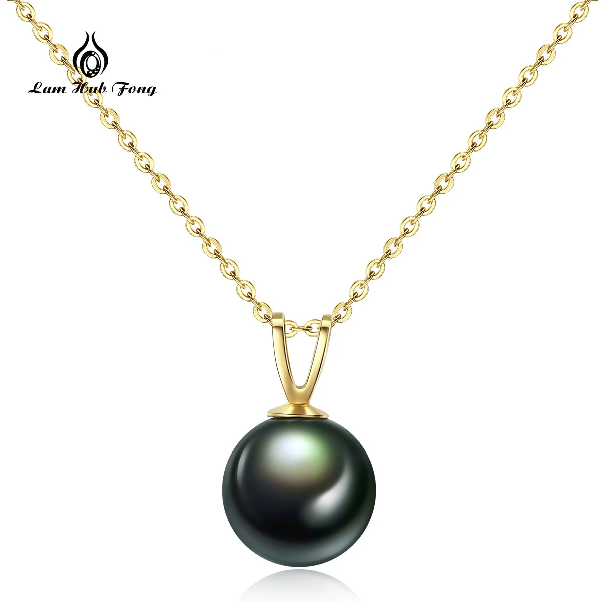 Ювелирные изделия из жемчуга 18K цепочка желтого золота Натуральный Черный