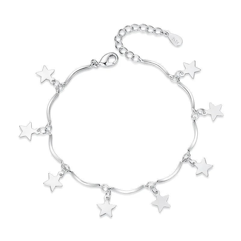 

925 sterling silver fashion llittle lucky star bracelets for women wholesale jewelry Christmas gift drop shipping