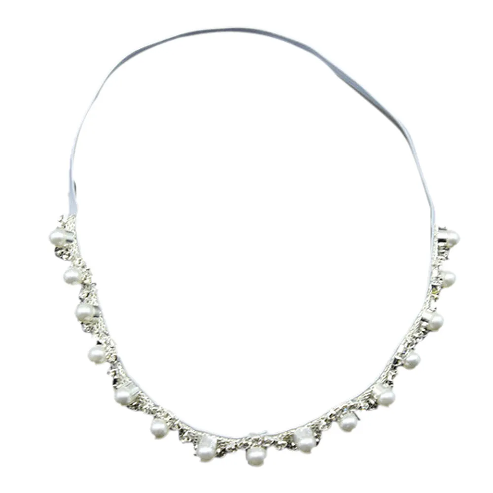 Новинка 3 шт. повязка на голову с жемчугом и стразами для новорожденных