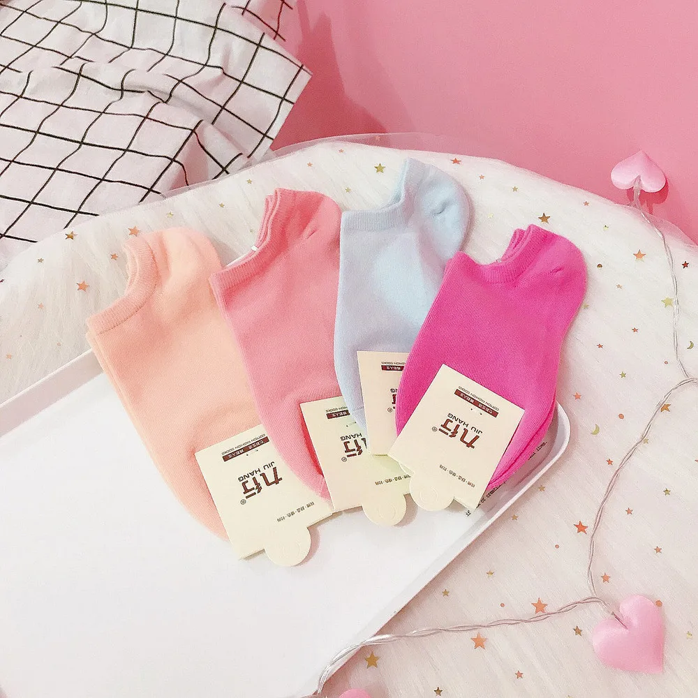 5 пар забавных носков дышащие цветные носки башмачки для девочек чистый удобный