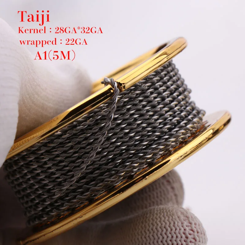 taiji-a1 XFKM 5 м/рулон A1 Juggernaut плавленый Clapton шахматный taiji провода для RDA RBA Ремонтопригодный распылитель нагревательные провода катушки инструмент - Цвет: taiji-a1