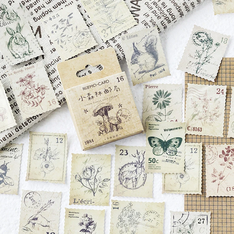 44pcs forest stamp design sticker as Gift Tag Christmas gift Decoration scrapbooking DIY Sticker | Дом и сад